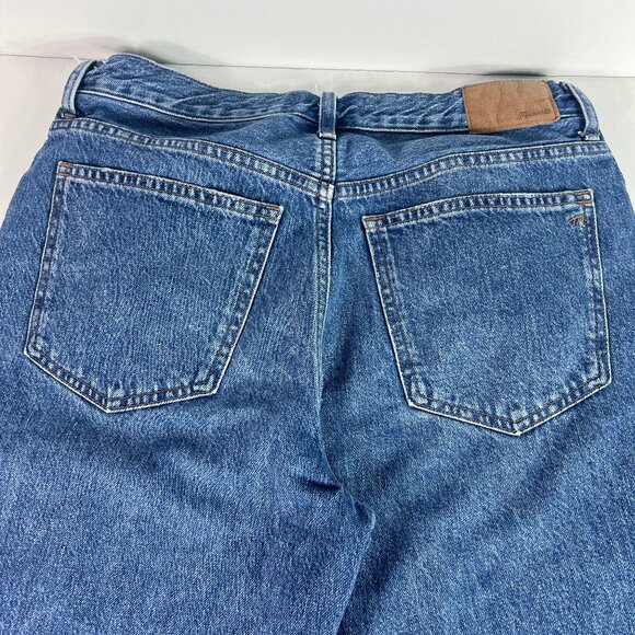 Madewell Jeans Women 32x28* Low Slung Straight High Rise Blue Faded Denim Tag 28 - Picture 10 of 16